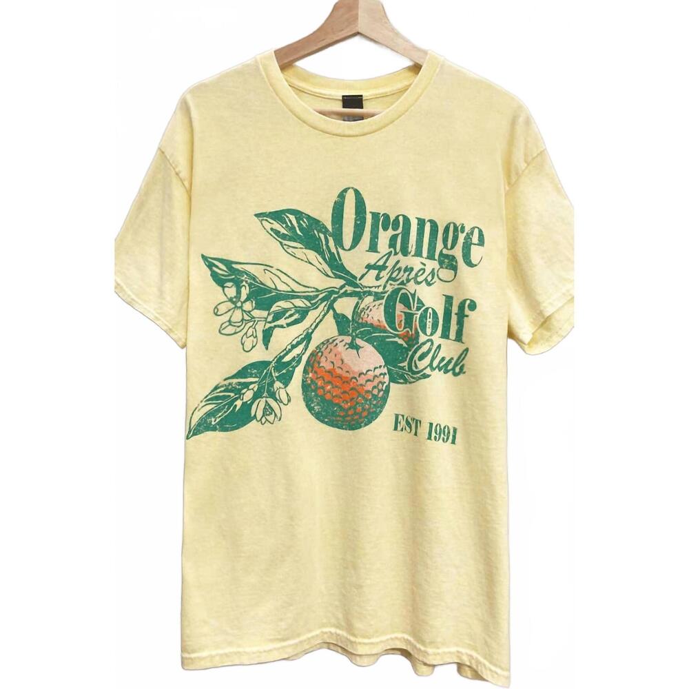 NEW SWEET CLAIRE unisex apres golf club tee in yellow